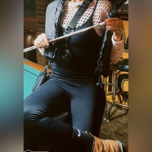 Black tight jumpsuit - S